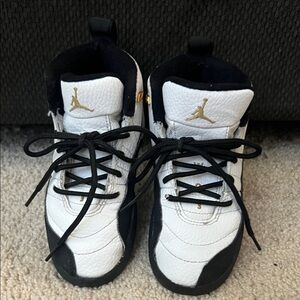 Jordan Kids Sneakers - White, Black, and Gold